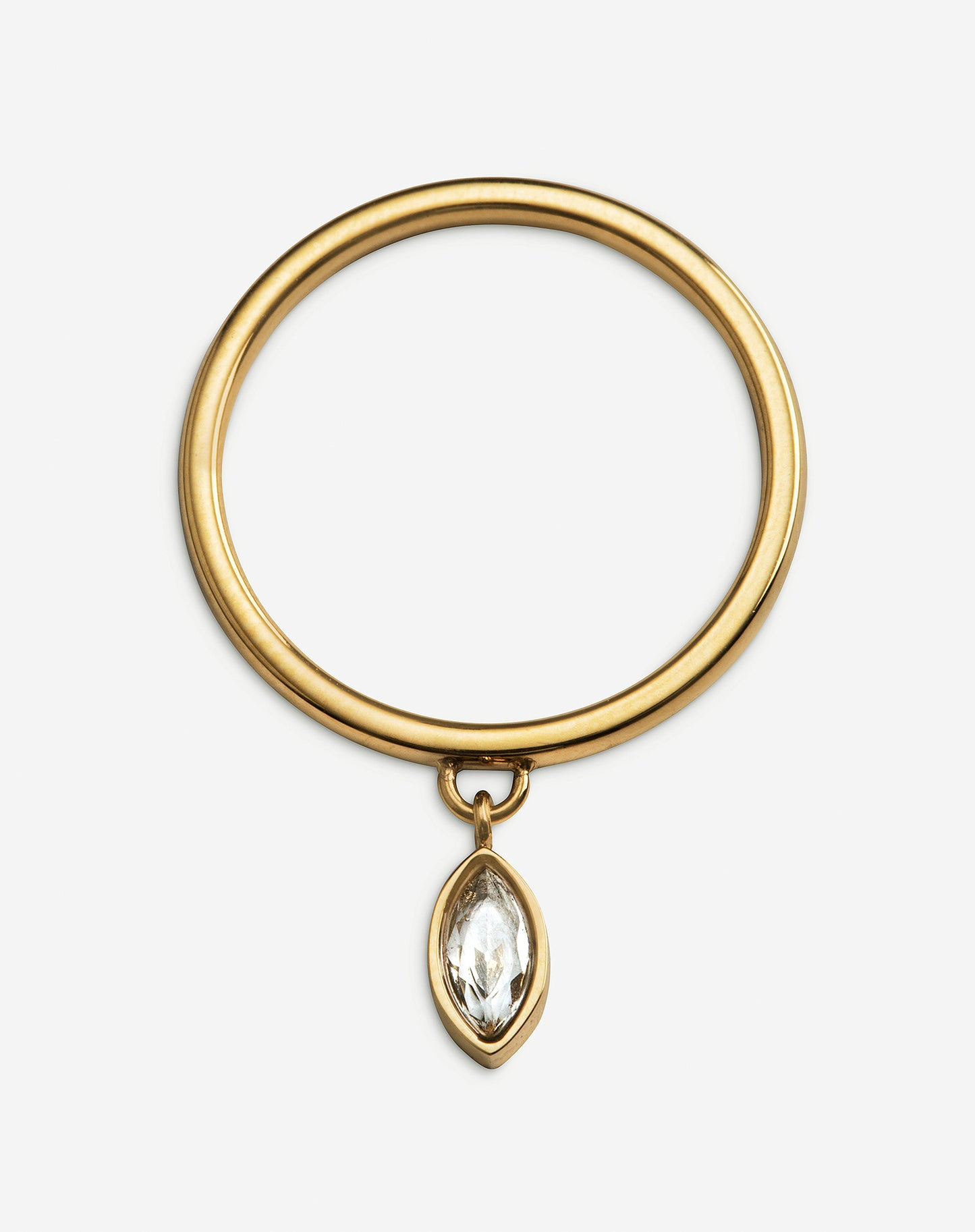 gold ring with crystal pendant for stacking